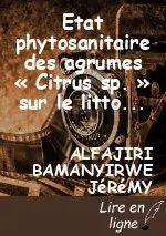 Etat phytosanitaire des agrumes « Citrus sp. »  sur le littoral du Lac Kivu_Est de la RDC