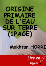 ORIGINE PRIMAIRE DE L'EAU SUR TERRE (1PAGE)