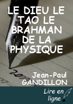 LE DIEU LE TAO LE BRAHMAN DE LA PHYSIQUE