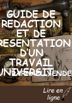 GUIDE DE REDACTION ET DE PRESENTATION D’UN TRAVAIL UNIVERSITAIRE EN PSYCHOLOGIE