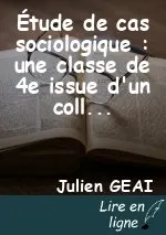 Étude de cas sociologique : une classe de 4e issue d'un collège de campagne.