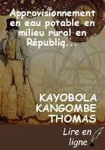 Approvisionnement en eau potable en milieu rural en République Démocratique du Congo face à l’Objectif 6 de Développement Durable, Exemple de la province du Maniema