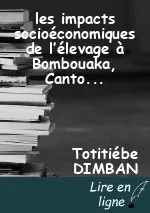 les impacts socioéconomiques de l’élevage à Bombouaka, Canton de la préfecture de Tandjouaré au Nord-Togo