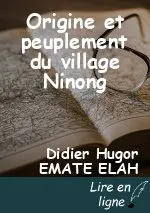 Origine et peuplement du village Ninong