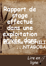 Rapport de stage effectué dans une exploitation privée dans le territoire de Walungu