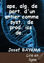 ape, alg. de part. d'un entier comme syst.. de prod. ics. des nœuds
