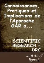 Connaissances, Pratiques et Implications de l’Approche GAR au sein des  ONGD en ville de Beni (De 2016 à 2021).
