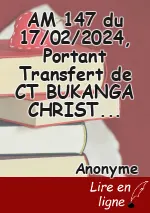 AM 147 du 17/02/2024, Portant Transfert de CT BUKANGA CHRISTIAN Parfum