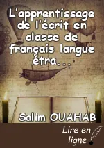 L’apprentissage de l’écrit en classe de français langue étrangère