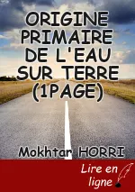 ORIGINE PRIMAIRE DE L'EAU SUR TERRE (1PAGE)