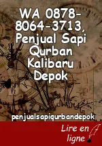 WA 0878-8064-3713, Penjual Sapi Qurban Kalibaru Depok