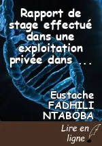 Rapport de stage effectué dans une exploitation privée dans le territoire de Walungu