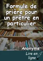 Formule  de prière pour un prêtre en particulier