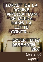 IMPACT DE LA BONNE APPLICATION DE MILDA DANS LA LUTTE  CONTRE LE PALUDISME AU SEIN DE LA POPULATION DE LA  PROVINCE DU BAS-UELE(RDC)