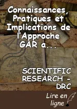 Connaissances, Pratiques et Implications de l’Approche GAR au sein des  ONGD en ville de Beni (De 2016 à 2021).